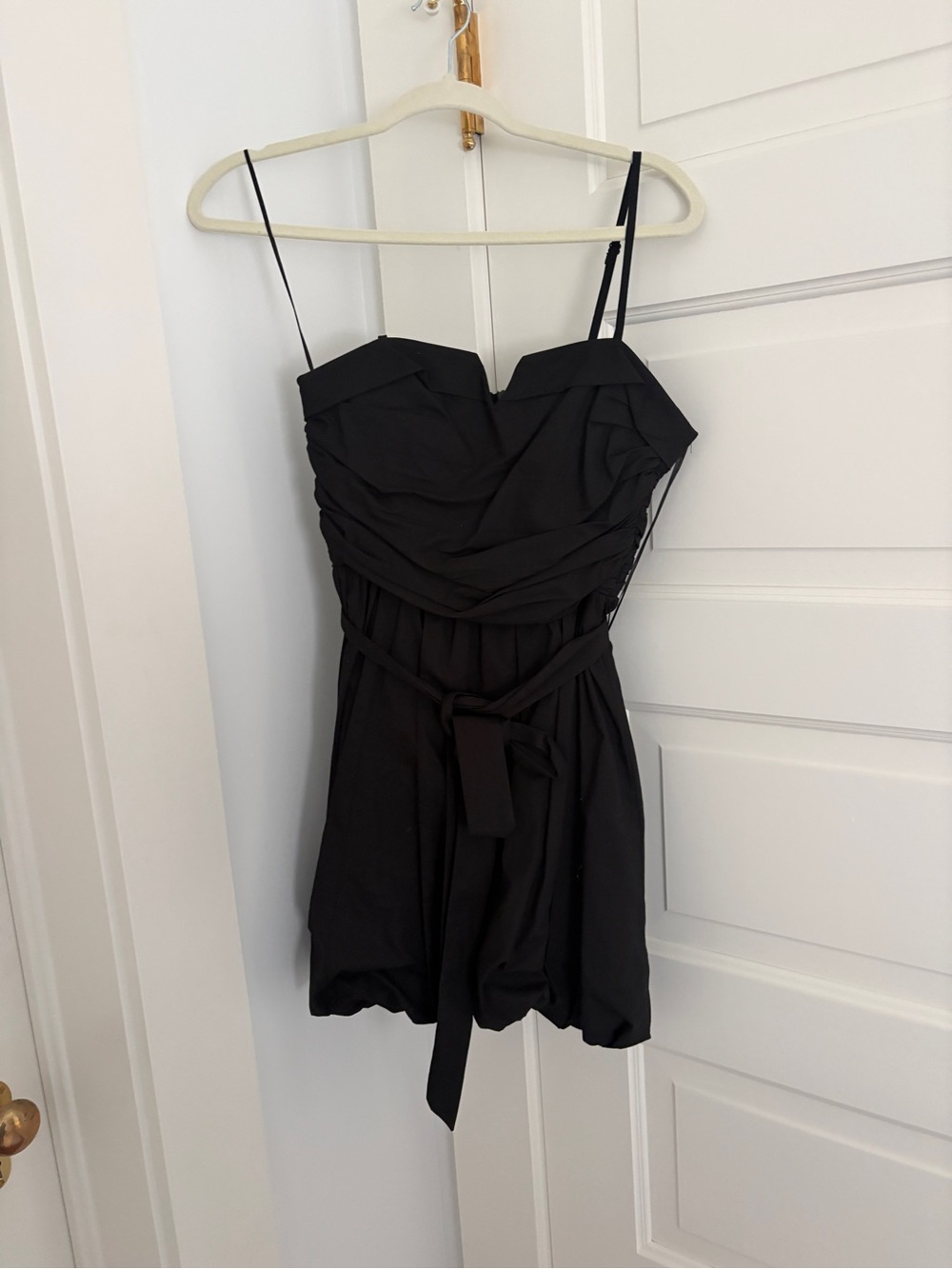 Zara Black Mini Dress with Waist Tie